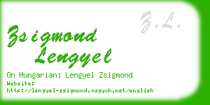 zsigmond lengyel business card
